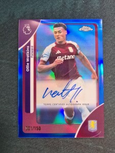 Topps Chrome Premier League Aston Villa Ollie Watkins Auto 001/150 Book end 001 for sale on Ebay