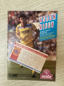 Aston Villa v Everton - Div 1 - with TICKET - 1986/87 for sale on Ebay