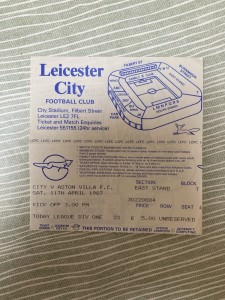 Leicester City v Aston Villa - Div 1 - TICKET - 1986/87 for sale on Ebay
