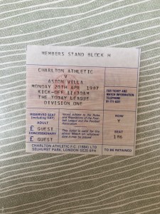 Charlton Athletic v Aston Villa - Div 1 - TICKET - 1986/87 for sale on Ebay