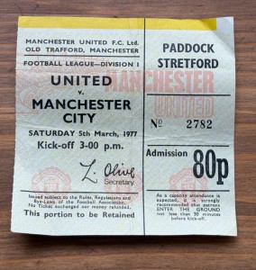 Manchester United Ticket Stub home game against Manchester City 1997  for sale on Ebay