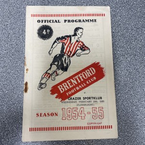 1954 /55 Brentford V Grazer Sportklub Floodlit Friendly for sale on Ebay