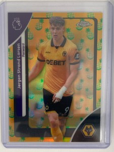 TOPPS PREM LEAGUE CHROME 25/26 JERGEN STRAND LARSEN WOLVES PINEAPPLE REFRACTOR for sale on Ebay