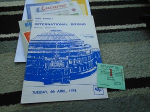 INTERNATIONAL BOXING 1978 @ ALBERT HALL +MATCH TICKET for sale on Ebay