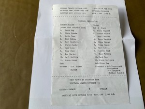 Crystal Palace  v Fulham  reserves - football combination -  1978/79 for sale on Ebay
