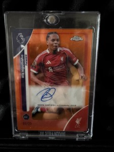 2025-26 Topps Chrome EPL Liverpool Rio Ngumoha True Orange Auto On Card /25 for sale on Ebay