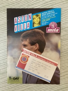 Aston Villa v West Ham United - Div 1 - with TICKET - 1986/87 for sale on Ebay