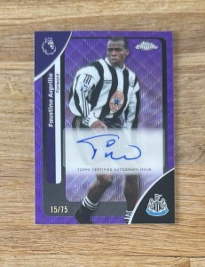 25/26 Topps Chrome Premier League Faustino Asprilla Newcastle Auto /75 Legend for sale on Ebay