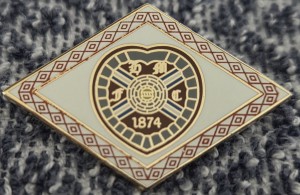 HEART OF MIDLOTHIAN FC BADGE - UMBRO DIAMOND BADGE  for sale on Ebay