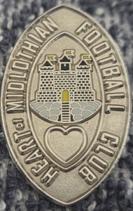 HEART OF MIDLOTHIAN FC BADGE - OVAL SHAPE BADGE  for sale on Ebay