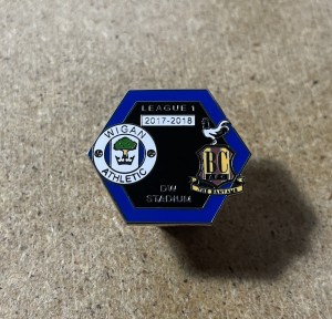 WIGAN ATHLETIC v BRADFORD CITY ENAMEL FOOTBALL SUPPORTERS BADGE for sale on Ebay