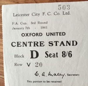 Leicester City v Oxford United 1960-61 FA Cup Ticket for sale on Ebay