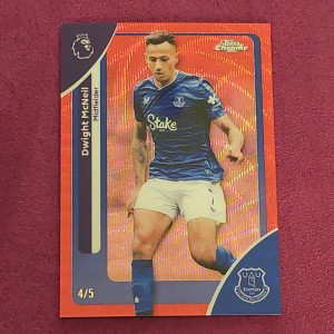 Topps Chrome Premier League 2026 Dwight McNeil /5 Red Refractor Everton FC  for sale on Ebay