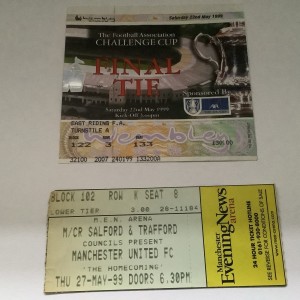 MANCHESTER UNITED V NEWCASTLE UNITED FA CUP FINAL MATCH & HOMECOMING TICKET 1999 for sale on Ebay