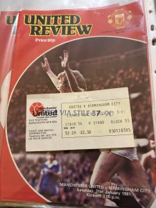 manchester united v birmingham ticket 1980/81 (ticket only) for sale on Ebay