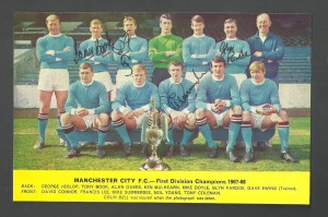 1967-68 MANCHESTER CITY Team 'Champions' A5 Magazine Photo - Signed by 4 Players for sale on Ebay