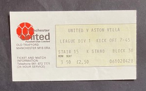 Manchester United v Aston Villa - 1980/81 - Div 1 Match Ticket - 45 years old for sale on Ebay