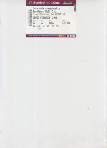 28  10  05  Burnley   v  Hull  City        match ticket for sale on Ebay