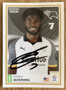 SIGNED EFL 25/26  STICKER - PATRICK AGYEMANG - DERBY COUNTY for sale on Ebay