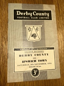 Derby County V Ipswich Town 1954/55 for sale on Ebay