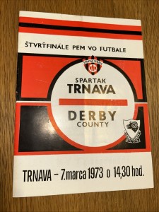 Spartak Trnava V Derby County European Cup 1972/73 for sale on Ebay