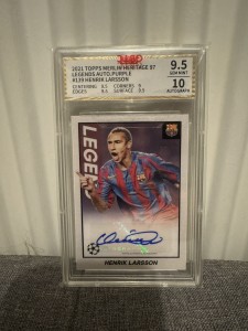 Henrik Larsson Auto /25 Topps Merlin 97 Heritage Barcelona Celtic Legend Auto for sale on Ebay