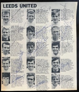 LEEDS UTD signed 1970 Team Bio Photo BREMNER HUNTER LORIMER CHARLTON MADELEY for sale on Ebay