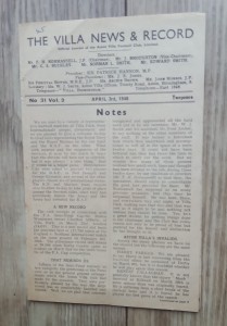 Royal Navy/Marines v  RAF April 1946, Friendly at Villa ground for sale on Ebay