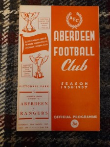 Aberdeen v rangers sat 23d March 1957 program for sale on Ebay