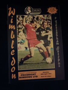 Wimbledon v Tottenham Hotspur Premier League 1993/94 for sale on Ebay