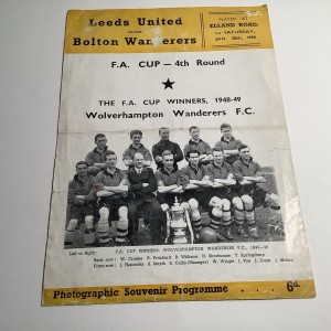 WOLVES V LEEDS UNITED FA CUP FOURTH ROUND PIRATE PROGRAMME 1950 for sale on Ebay