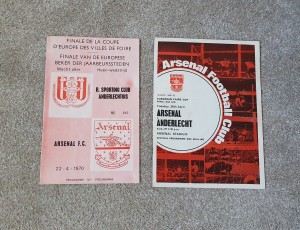 Arsenal v Anderlecht 1970 Inter-Cities Fairs Cup Final Programmes for sale on Ebay