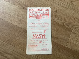 Southampton v Crystal Palace Division 3 South 19th December 1953. for sale on Ebay