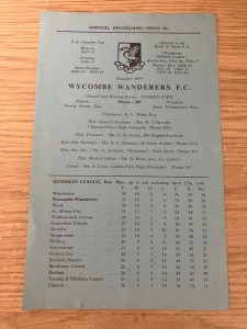 WYCOMBE WANDERERS RES v CORINTHIAN CASUALS RES PROGRAMME - IL-RS - 22/04/1961 for sale on Ebay