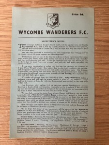 WYCOMBE WANDERERS v LEYTONSTONE PROGRAMME - ISTHMIAN LEAGUE - 01/09/1964 for sale on Ebay