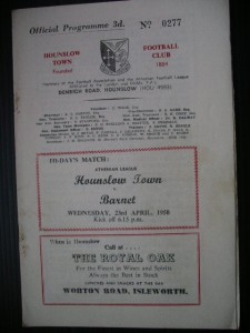 HOUNSLOW TOWN  v  Barnet  57/8. for sale on Ebay