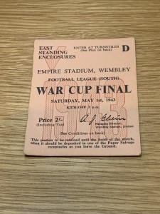 WAR CUP FINAL SOUTH 1943 Arsenal v Charlton Athletic Original Ticket for sale on Ebay