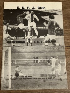 Glentoran v I.B.V. Iceland UEFA Cup 14th September 1979 Fair Condition Rare  for sale on Ebay