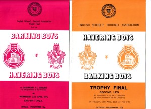 HAVERING BOYS v BARKING 1975 ENGLISH SCHOOLS TROPHY FINAL BOTH LEGS + ONE OTHER for sale on Ebay