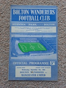 Bolton v Man Utd 62/63 for sale on Ebay