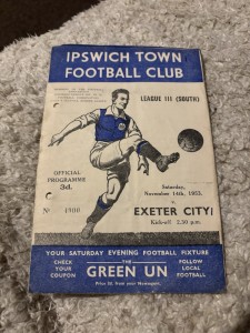 Ipswich Town V Exeter City Football Prog Div 3 South 14/11/1953 1953/4 PH x 2 for sale on Ebay