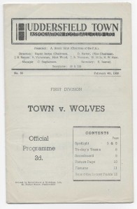 1949/50 Division 1 - HUDDERSFIELD TOWN v. WOLVERHAMPTON WANDERERS for sale on Ebay