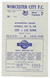1948/49 Birmingham League - WORCESTER CITY Reserves v. LYE TOWN for sale on Ebay