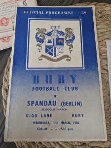 Bury V Spandau (Berlin) Friendly 14/3/1956 for sale on Ebay