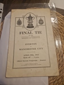 Everton V Manchester City FA Cup Final 1933 29/4/1933 for sale on Ebay