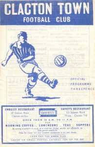 CLACTON TOWN RESERVES v HALSTEAD TOWN 1958/59 ESSEX/SUFFOLK  LEAGUE for sale on Ebay