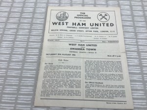 West Ham United v Swansea Town 1956/57 Division 2 - 4 Pager - 25th August 1956 for sale on Ebay