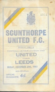 1961-62   Scunthorpe United v Leeds United for sale on Ebay