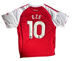 EBERECHI EZE Hand signed 2025/26 Arsenal Home Football Jersey Rare Proof & COA for sale on Ebay