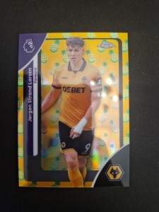 Topps Premier League Chrome 26 Jorgen Strand Larsen Pineapple Parallel Wolves for sale on Ebay